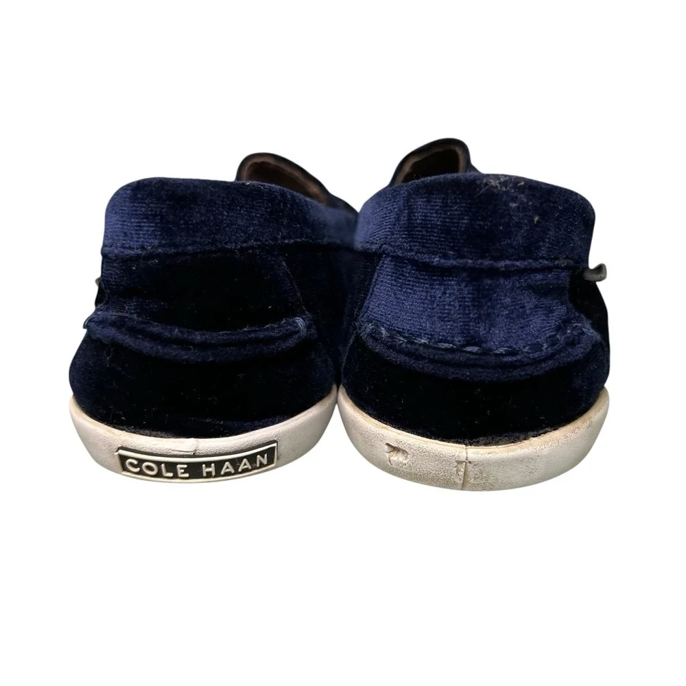 Cole Haan Nantucket Velvet Loafers Womens‎ 7.5 Navy Blue Coastal Preppy Slip On